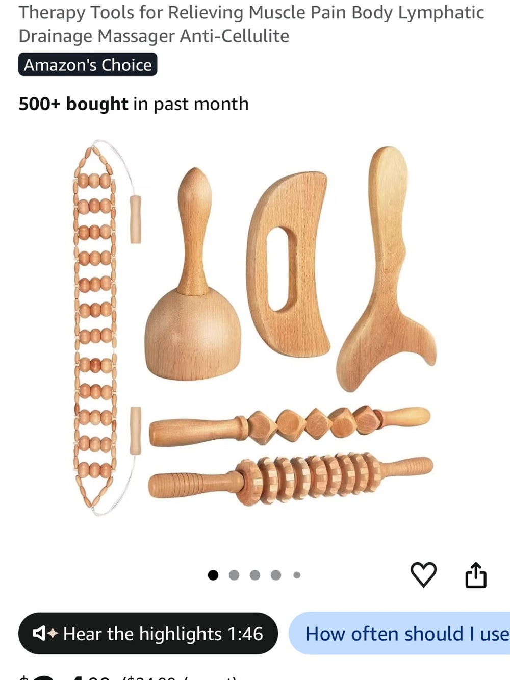 Wooden adult Massage Toy Set - Natural Wood